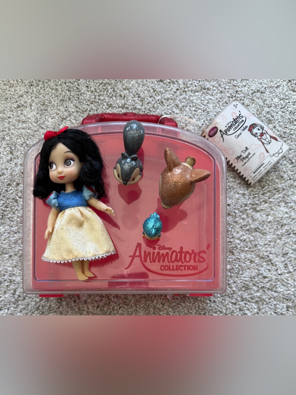 Animator’s Collection “Snow White”. Includes doll, deer, bird & squirrel.